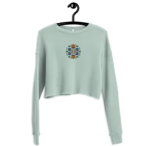 Polish Wycinanki Embroidered Cropped Sweatshirt