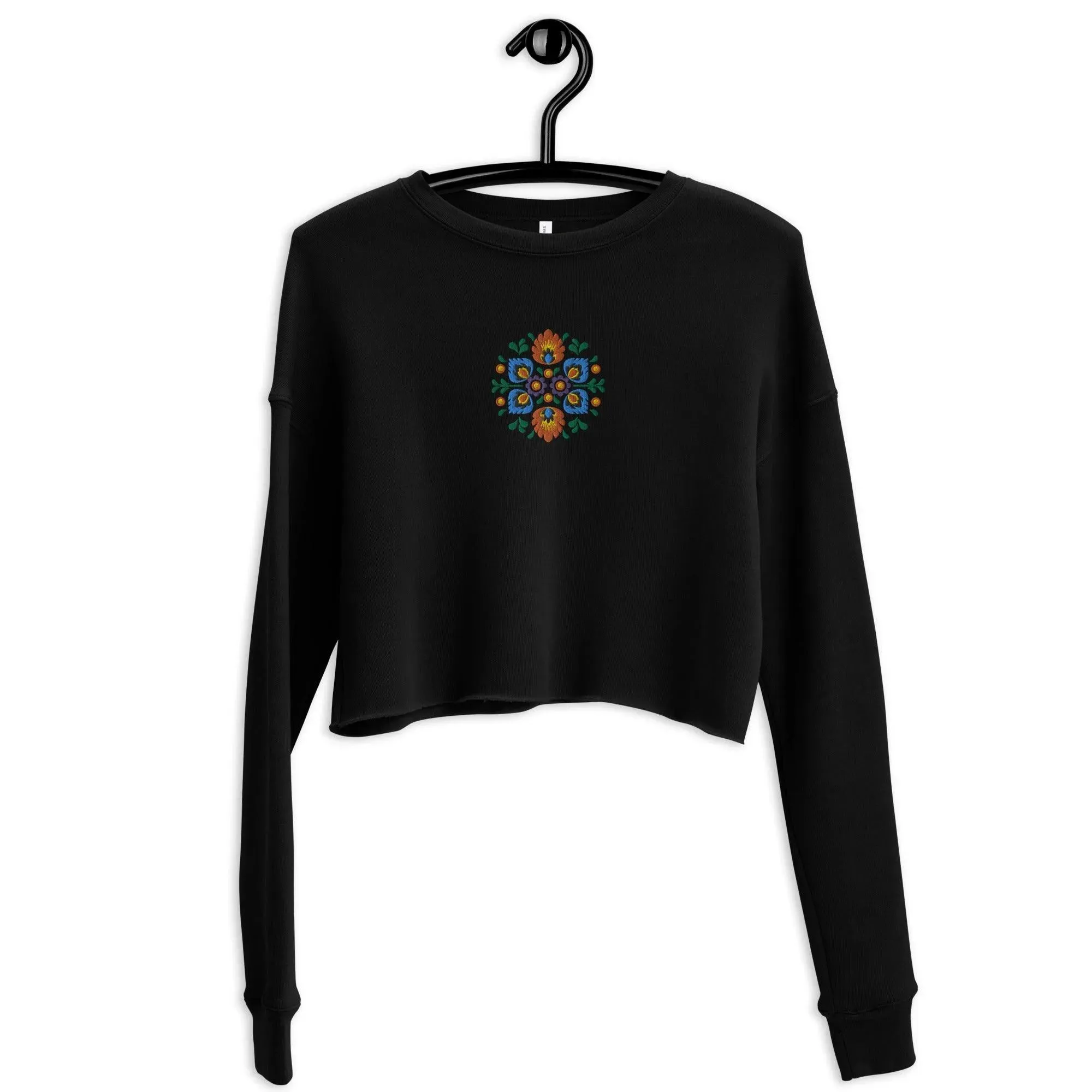 Polish Wycinanki Embroidered Cropped Sweatshirt