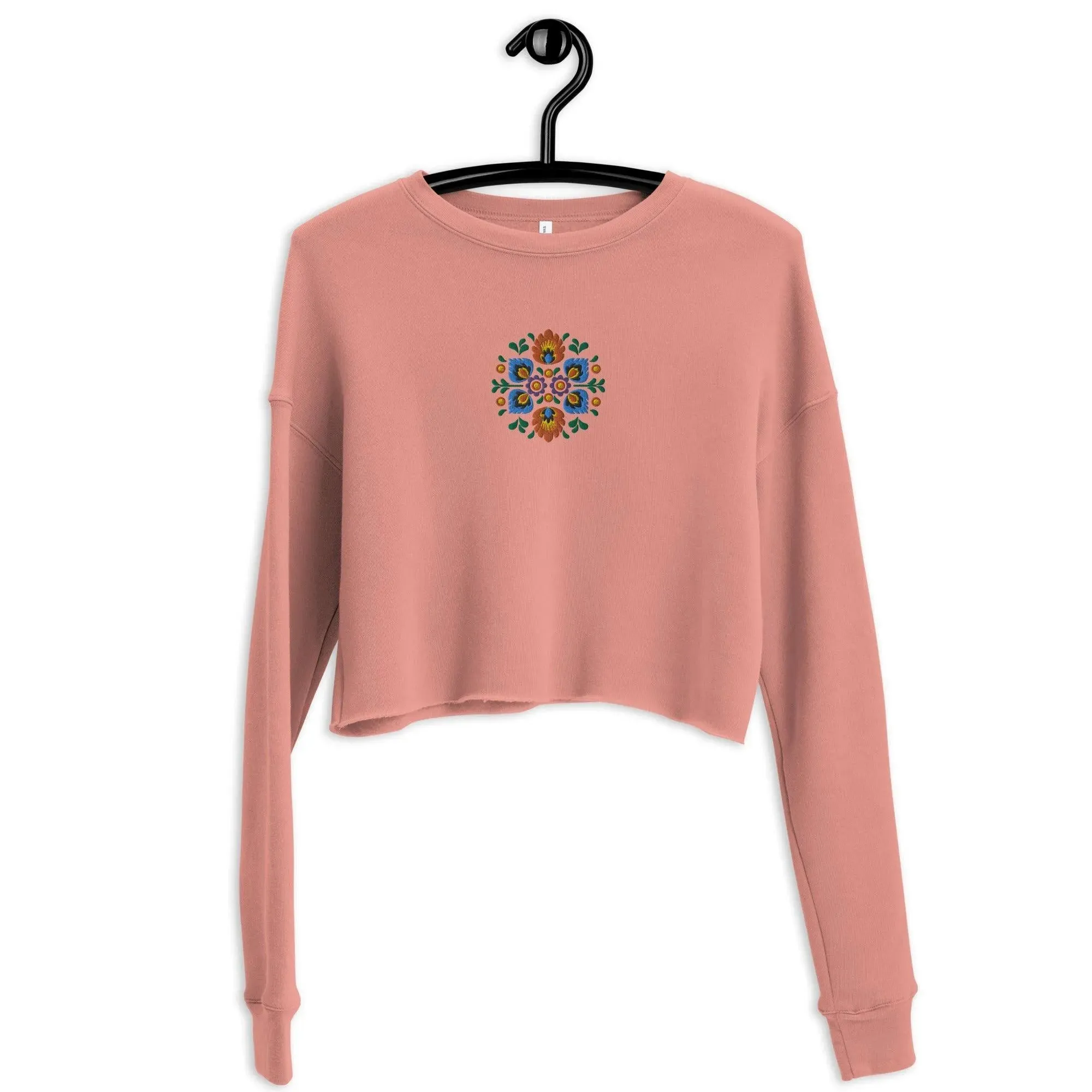 Polish Wycinanki Embroidered Cropped Sweatshirt