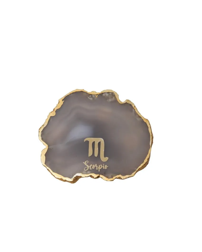 Scorpio Agate Zodiac Sign Table Coaster | 4 inches