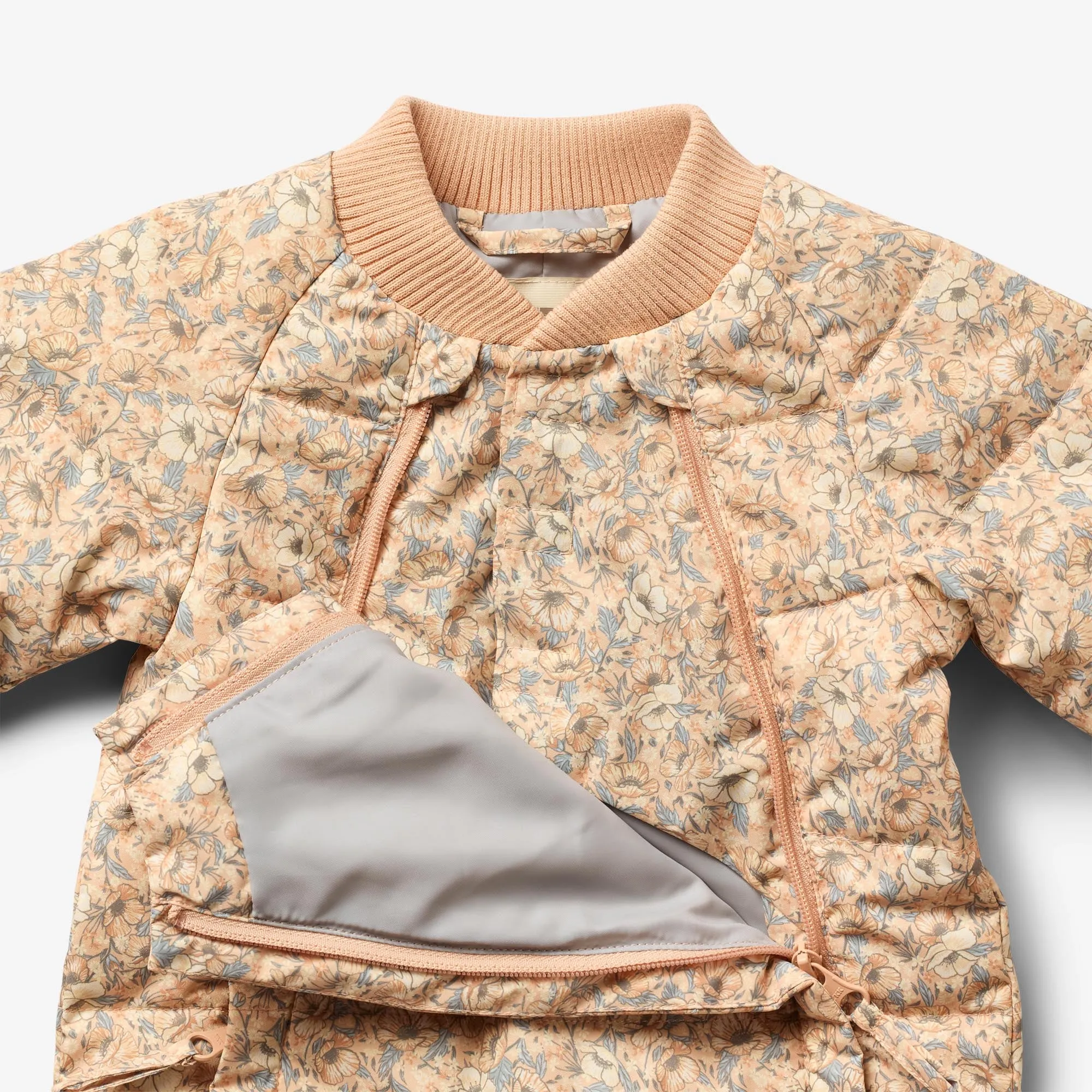 Summer Puffer Baby Suit Nunu - pink sand flowers