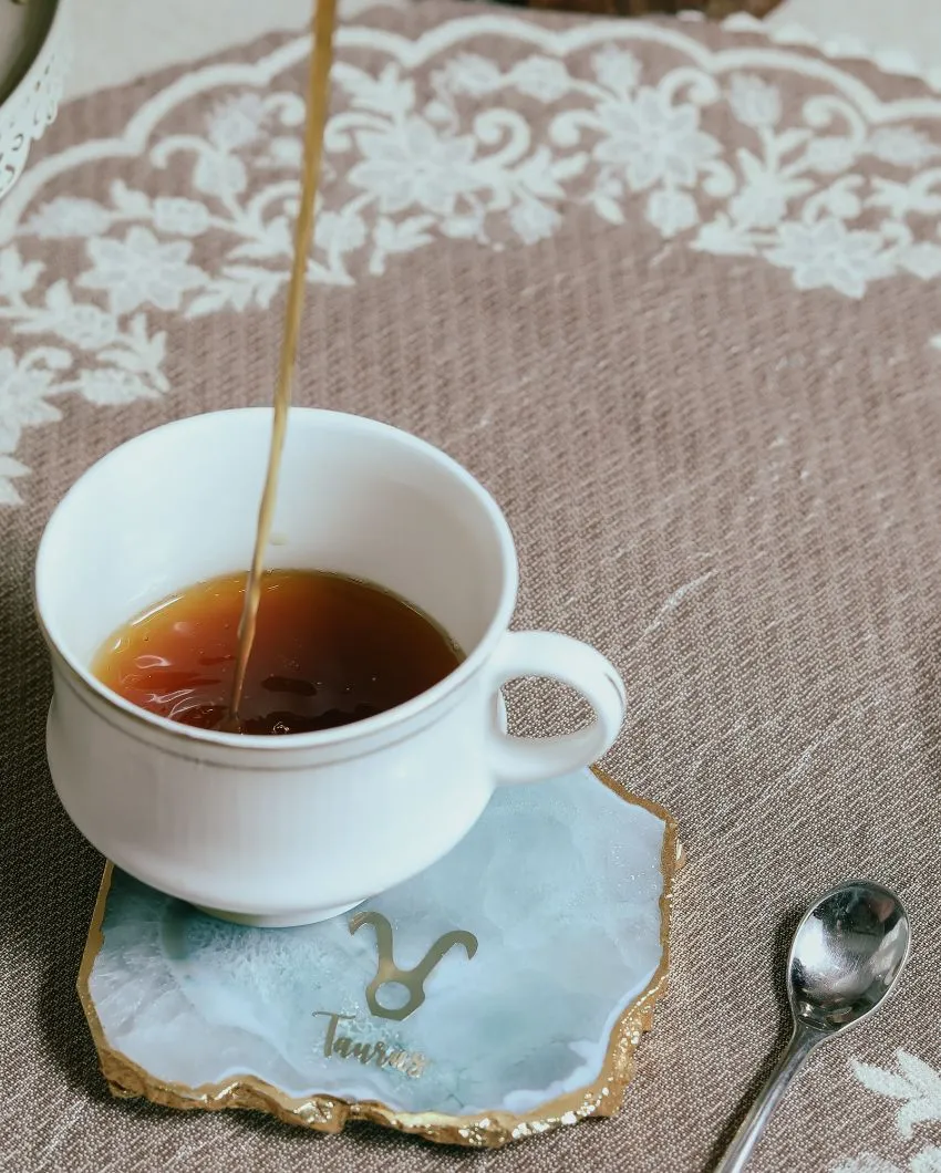 Taurus Agate Zodiac Sign Table Coaster | 4 inches