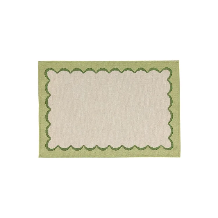 Tavola Green Scalloped Placemats Set of 4