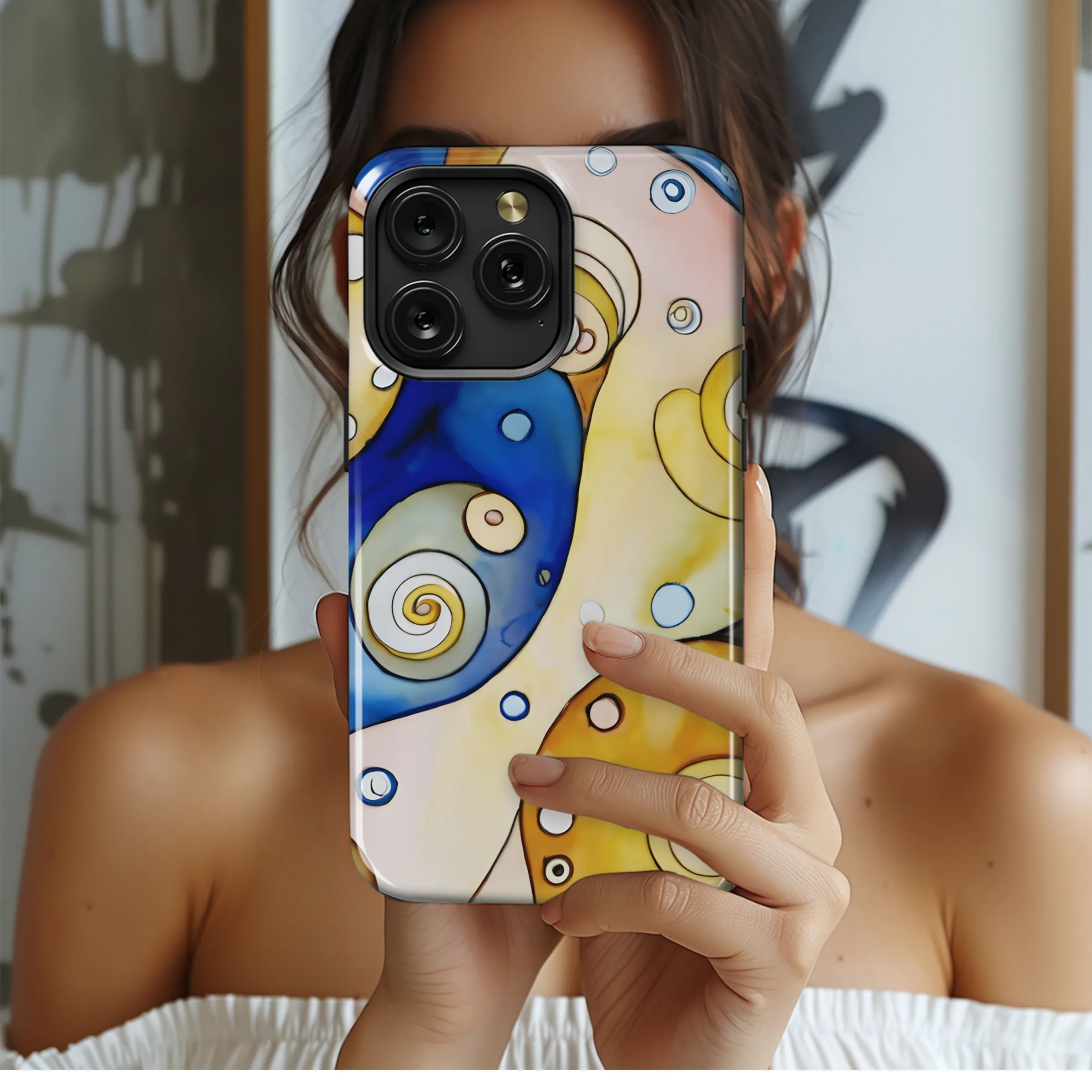 Watercolor Abstract Klimt Phone Case iPhone Samsung Cover Pixel 3158