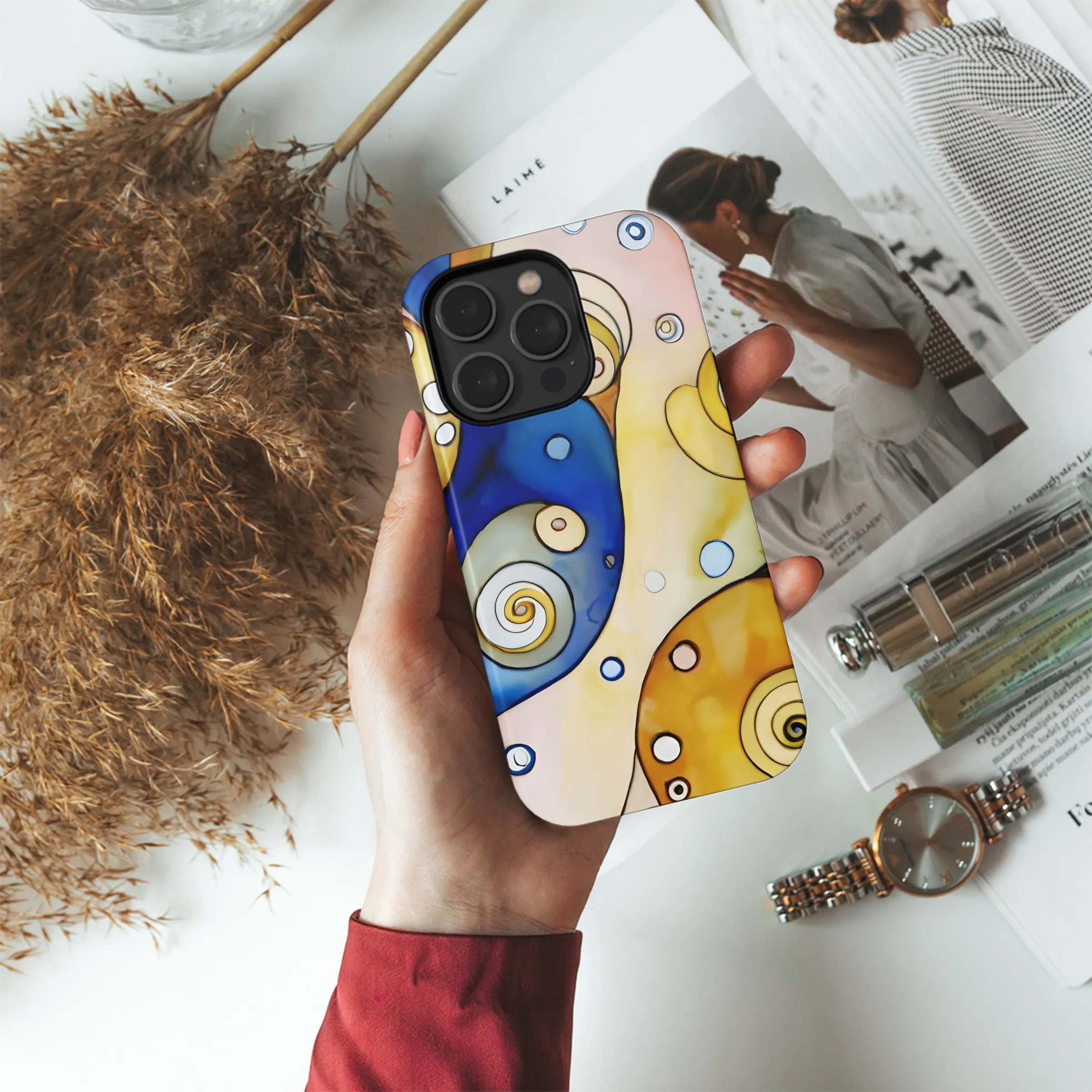 Watercolor Abstract Klimt Phone Case iPhone Samsung Cover Pixel 3158