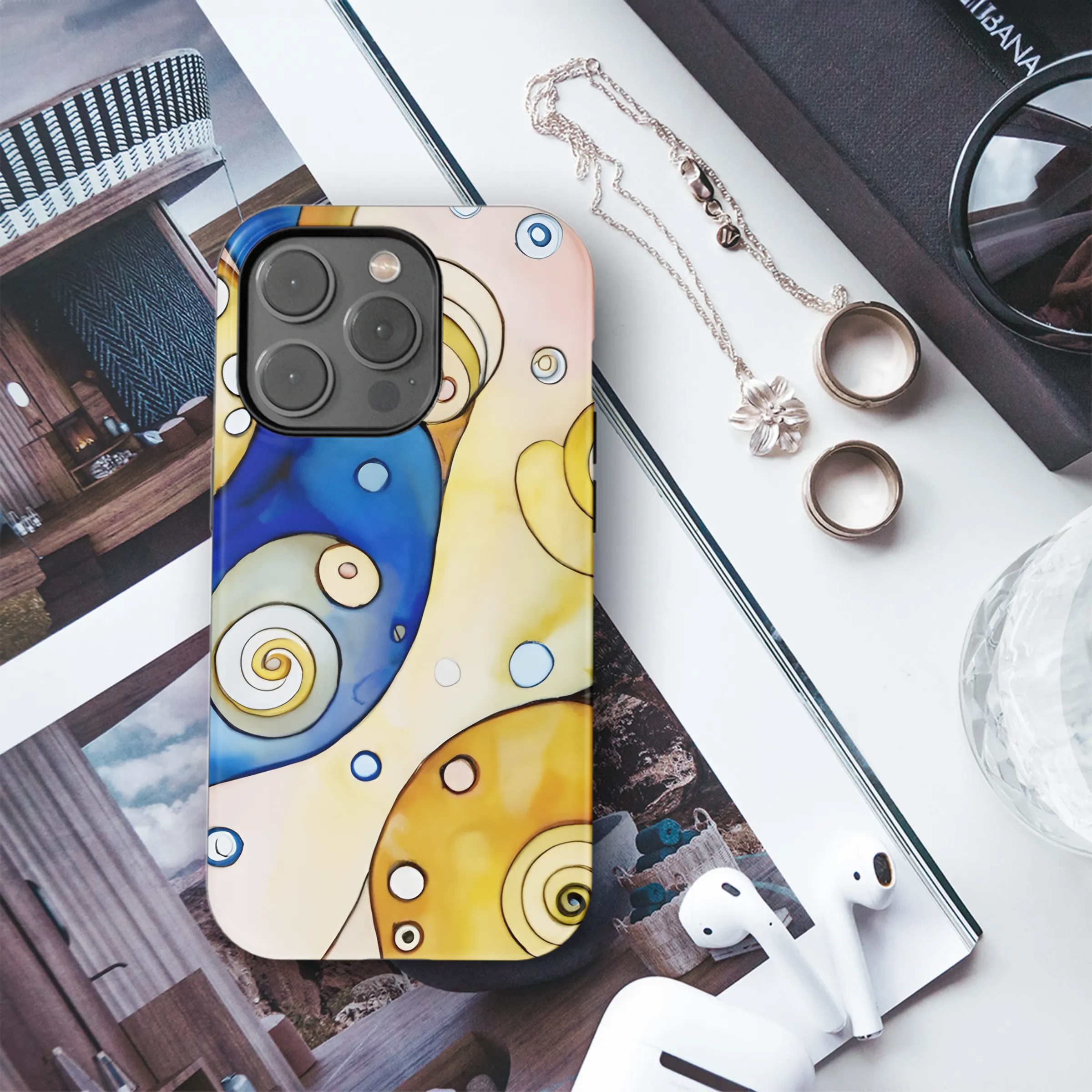 Watercolor Abstract Klimt Phone Case iPhone Samsung Cover Pixel 3158