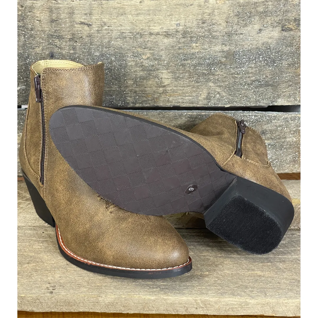 Women's Emily Short Brown Zipper Boot By Smoky Mountain Boots 6321